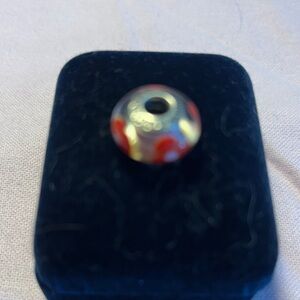 Pandora Red and White Charm Bracelet Bead